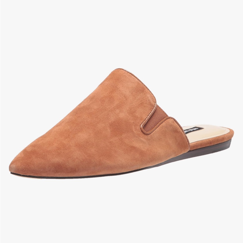 Tan Suede Women's Slip-On Mules Nine West Frida Mule pointed toe shoes